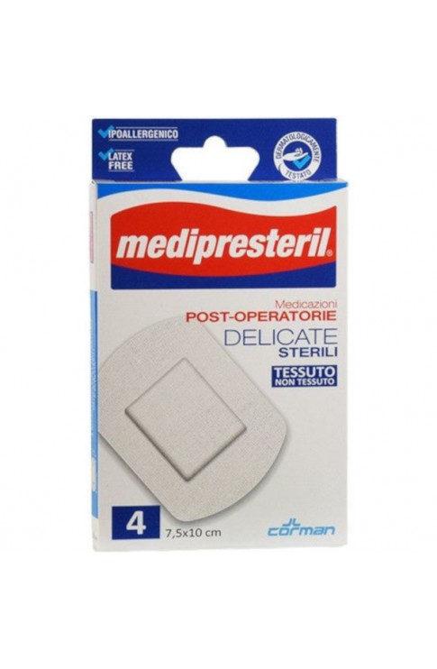 Medipresteril Medicazioni Post Operatorie Delicate Sterili 7,5x10cm 4 Pezzi