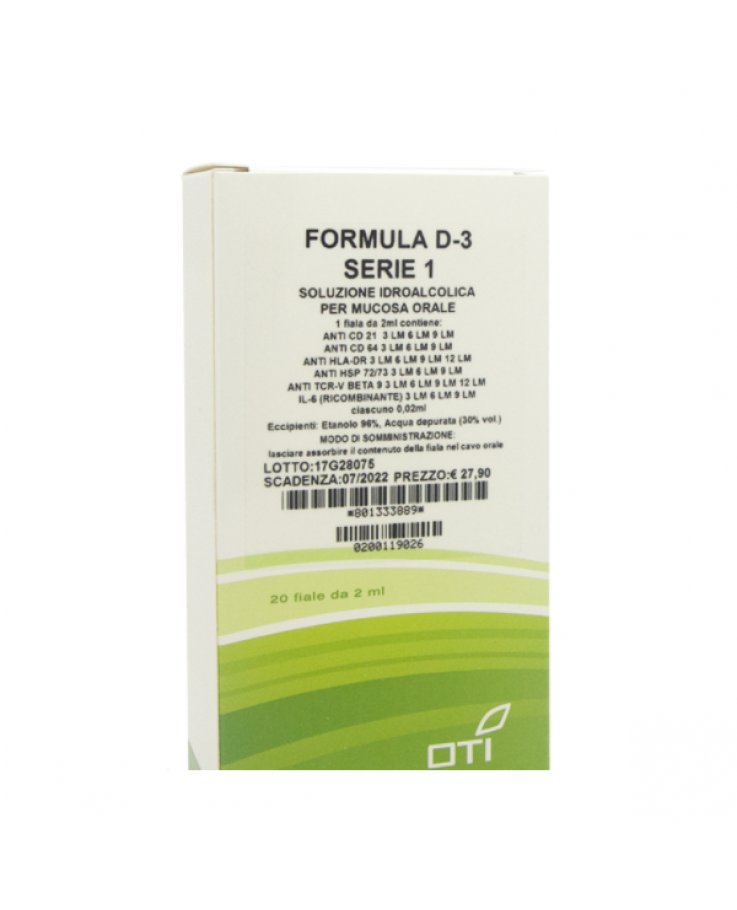 Oti Formula D3 Serie 1 Composto 20 Fiale Idroalcoliche