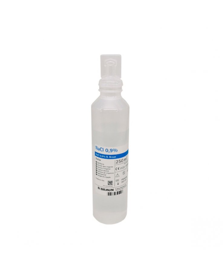 Soluzione Fisiologica 0,9% NaCl Bottiglia di Plastica 250ml