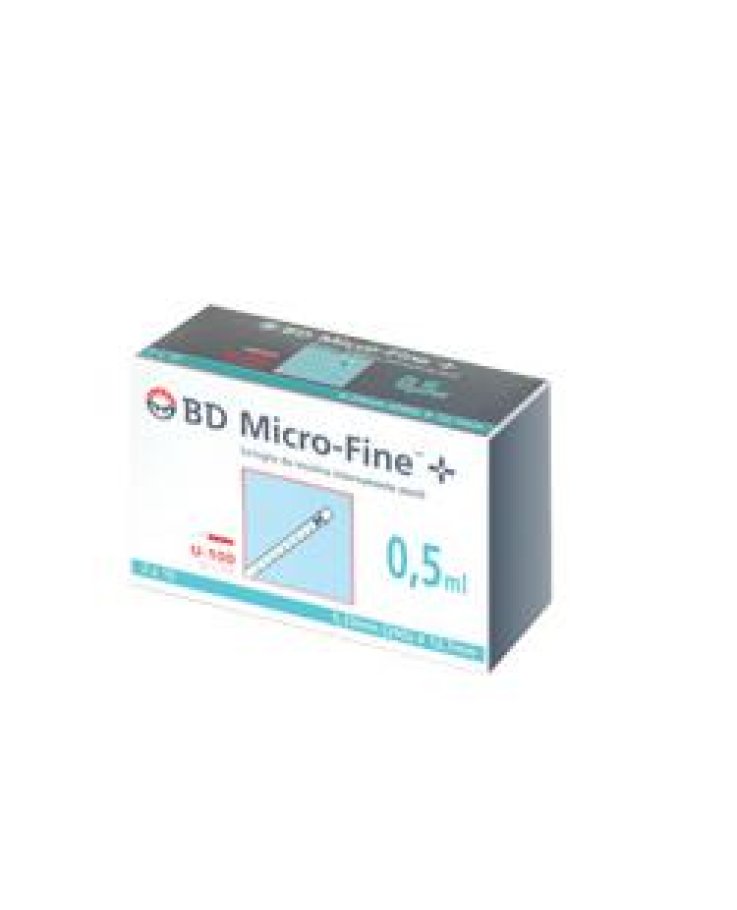 Siringhe Insulina 0,5ml 29g 12,7mm 30 Pezzi BD MicroFine