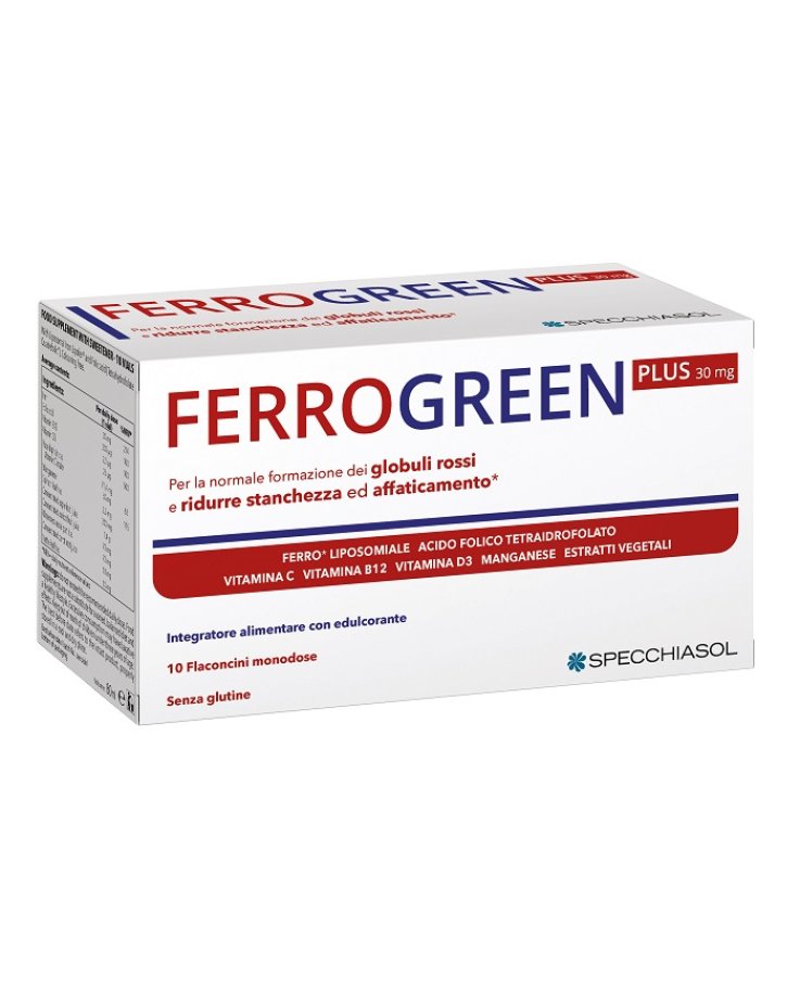 Ferrogreen Plus Monodose Ferro LipoCoated e Tetraidrofolato Quatrefolic 10 Flaconcini