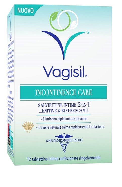 Vagisil Incontinence Care Salviettine Intime 2in1 Lenitive e Rinfrescanti