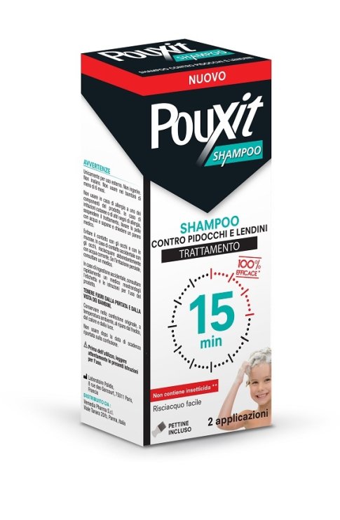 Pouxit Shampoo antipidocchi e lendini azione 2 in 1, con pettine incluso, da 6 mesi di età, flacone da 200ml