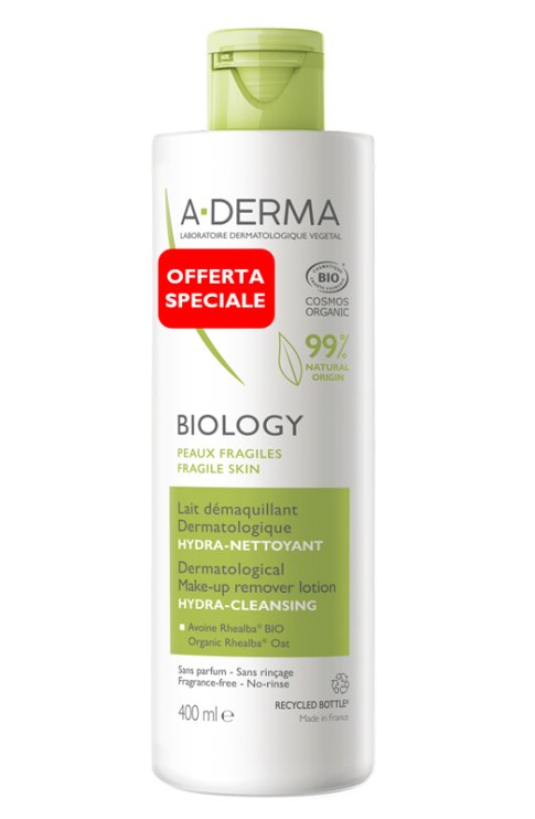 A-Derma Biology Latte Struccante Dermatologico Viso PROMO 400 ml