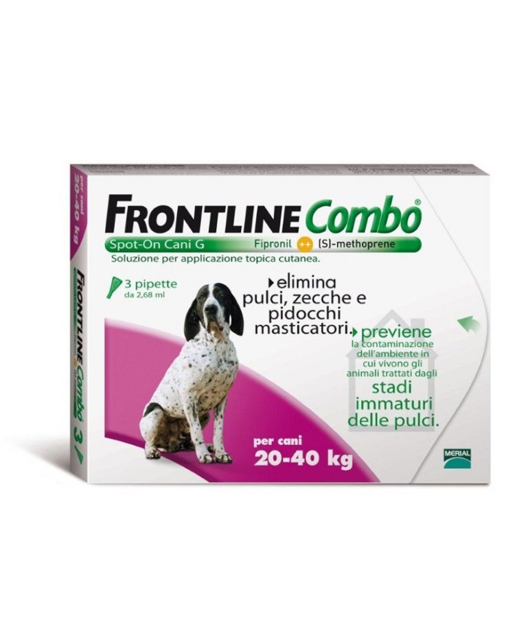 Frontline Combo 3 Pipette 2,68 ml Per Cani 20 a 40 kg