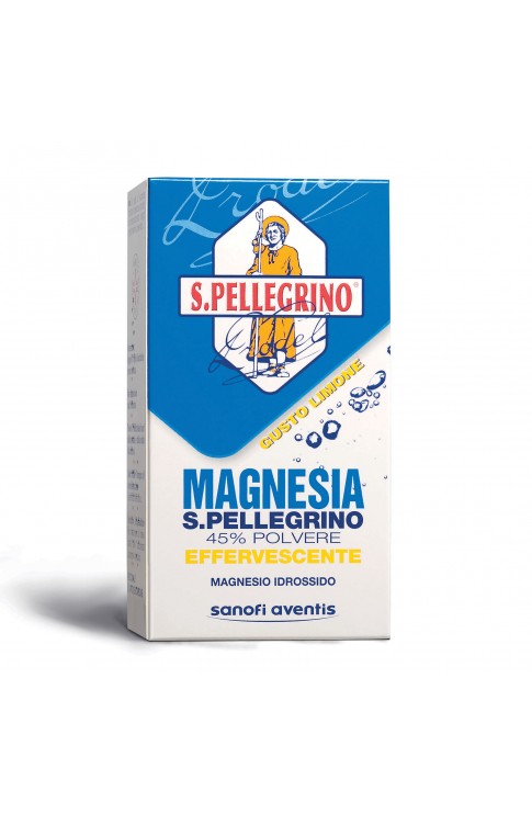 Magnesia S. Pellegrino effervescente gusto limone, antiacido, confezione da 100 gr