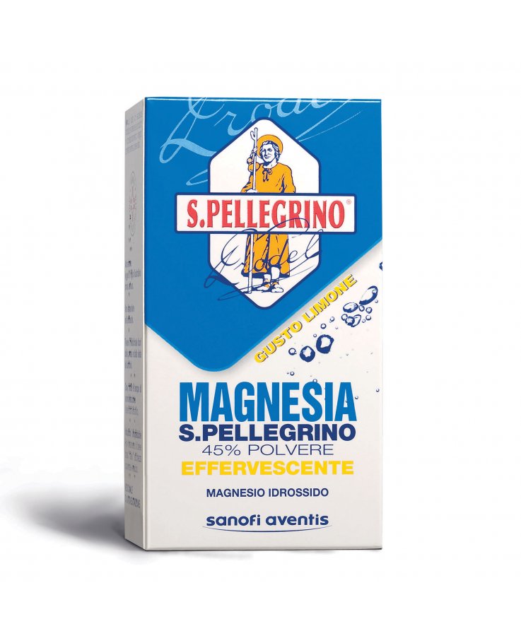 Magnesia S. Pellegrino effervescente gusto limone, antiacido, confezione da 100 gr