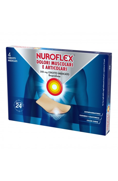 NUROFLEX CEROTTI 4PZ cerotti antinfiammatori e antidolorifici contro mal di schiena, dolori muscolari e articolari