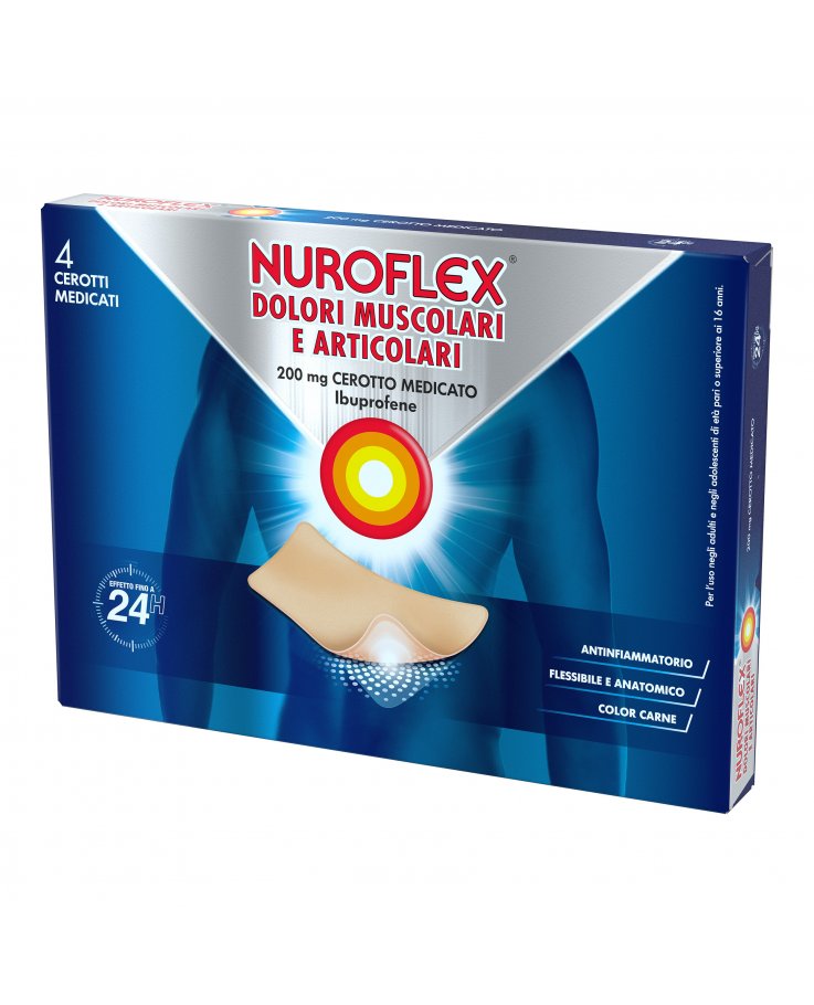 NUROFLEX CEROTTI 4PZ cerotti antinfiammatori e antidolorifici contro mal di schiena, dolori muscolari e articolari