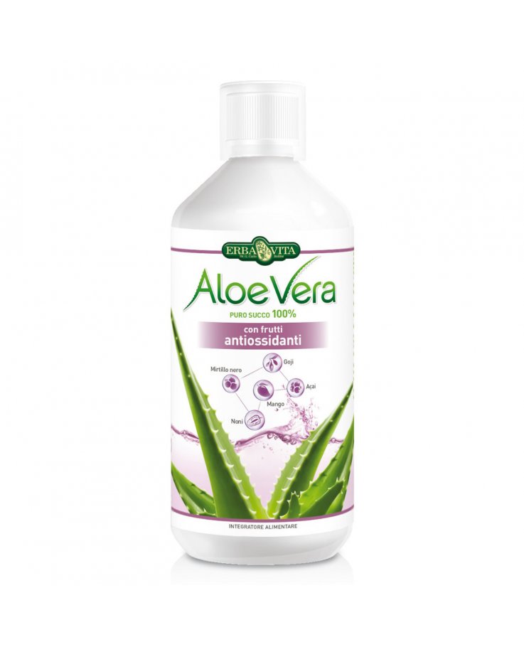 Aloe Vera Succo 100% Frutti Antiossidanti 1L Erbavita
