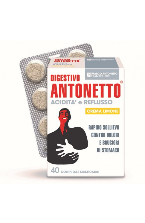 Digestivo Antonetto Acidita'  e Reflusso Crema Limone 40 Compresse