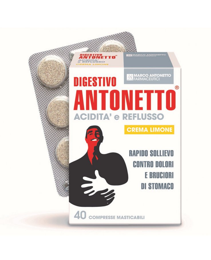 Digestivo Antonetto Acidita'  e Reflusso Crema Limone 40 Compresse