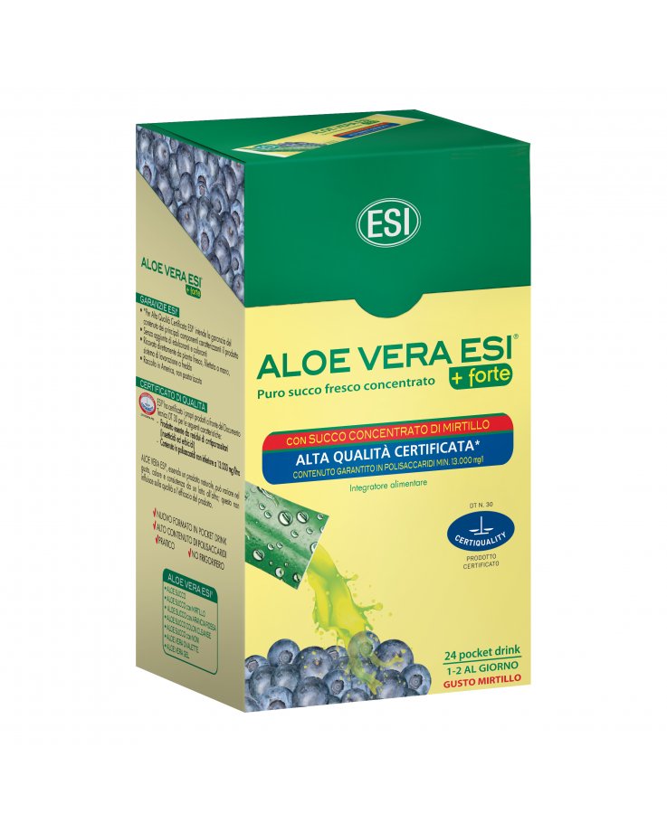 Aloe Vera Succo + Forte con Mirtillo 24 Pocket Drink